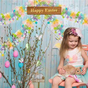 33FT Easter Tinsel Garland Colorful Easter Egg Metallic Twist Tinsel Garland